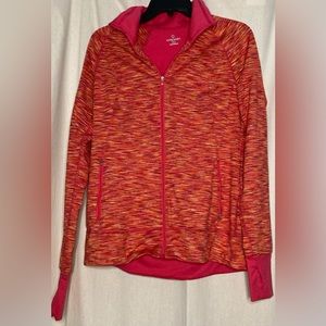Moving Comfort Pink/Multicolored Turtleneck Exercise Zipper Jacket Size Large